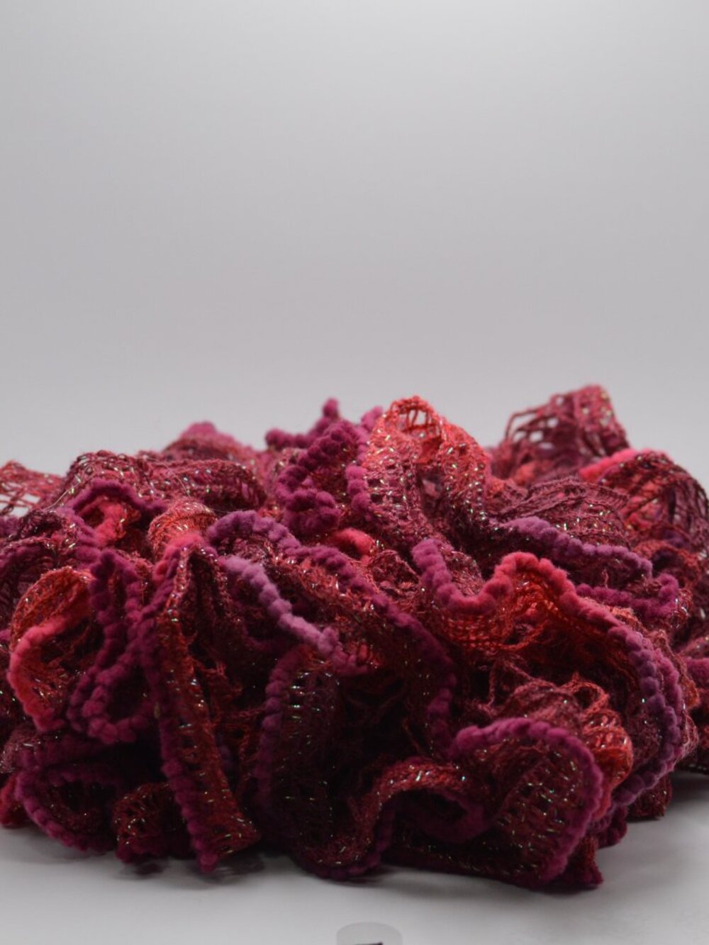 Homemade Fuchsia Ruffle Scarf